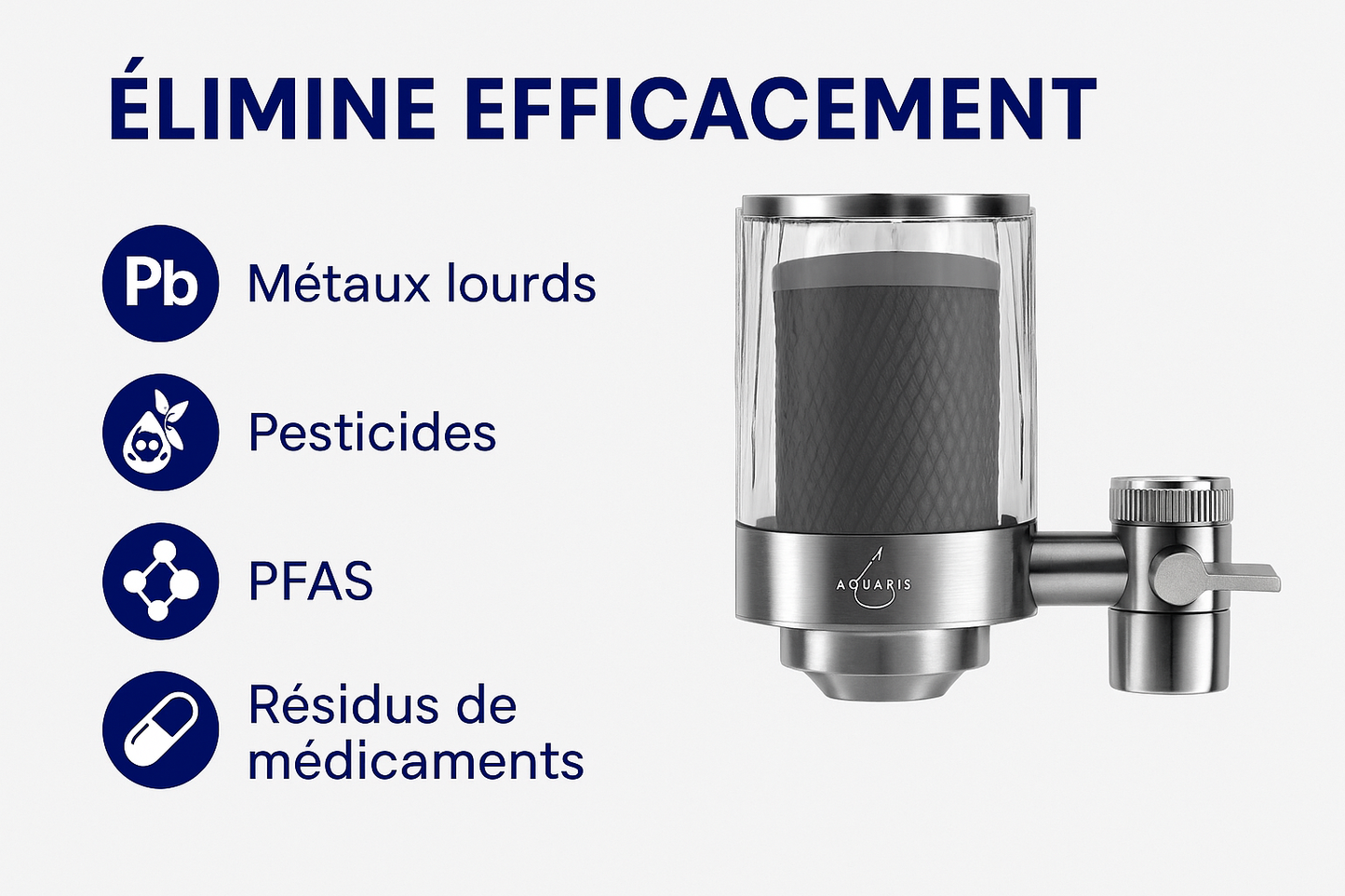 Robinet Filtrant standard - Aquaris® - Enlève 99% du chlore et des contaminants !